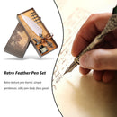 Calligraphy Feather Dip Pen Writing Ink Quill Fountain Pen Set (White)