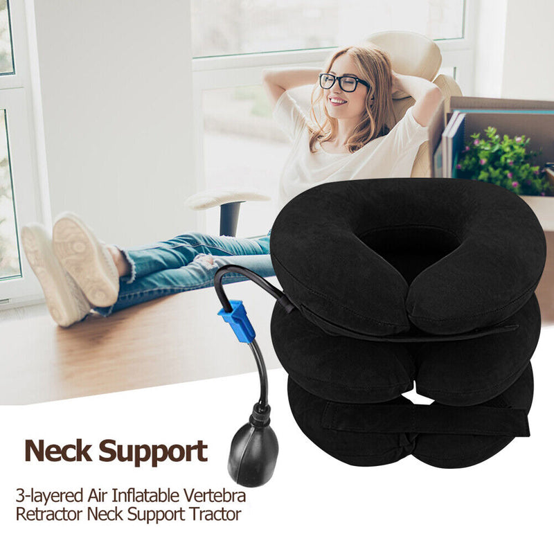 Inflatable Neck Stretcher 3 Tubes Cervical Traction Orthopedic Massage Coll
