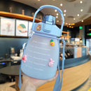 Water Bottle - Cute Belly Bottles Water Jug with Time Marker 1.3L (Blue) Newly
