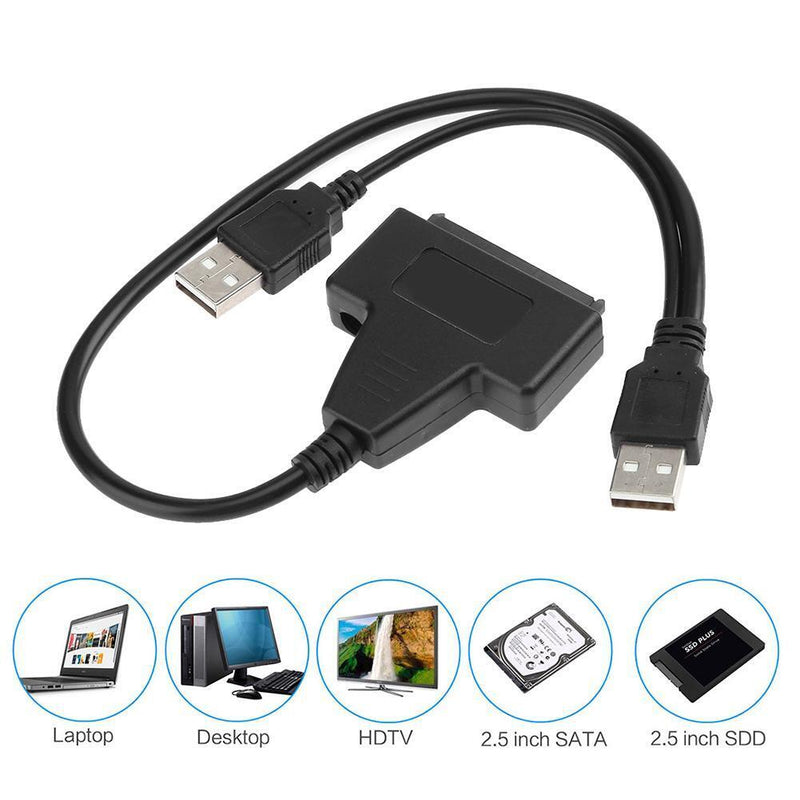 USB 2.0 to Sata Adapter for 2.5 inch SSD Hard Disk Drive Converter Cable