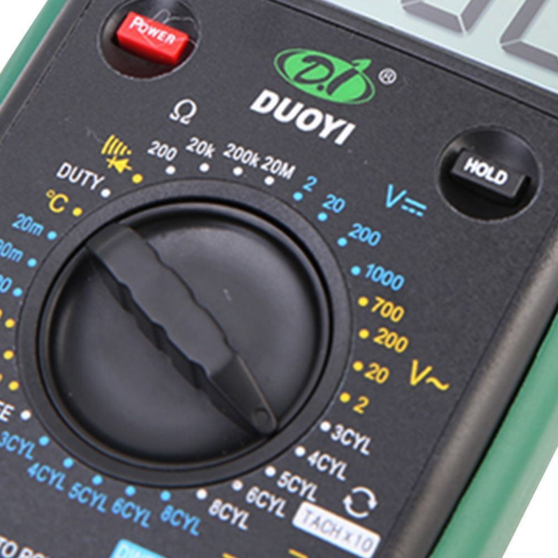 Dwell Angle Temperature Digital Automotive Tester Multimeter with Test Leads
