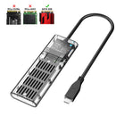 M.2 To USB3.1 Type-C SSD for B Key NGFF SATA M.2 SSD Case Enclosure (Black)
