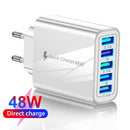 Portable 5 USB Port Mobile Phone Charger Travel Home Smartphone Charging Head