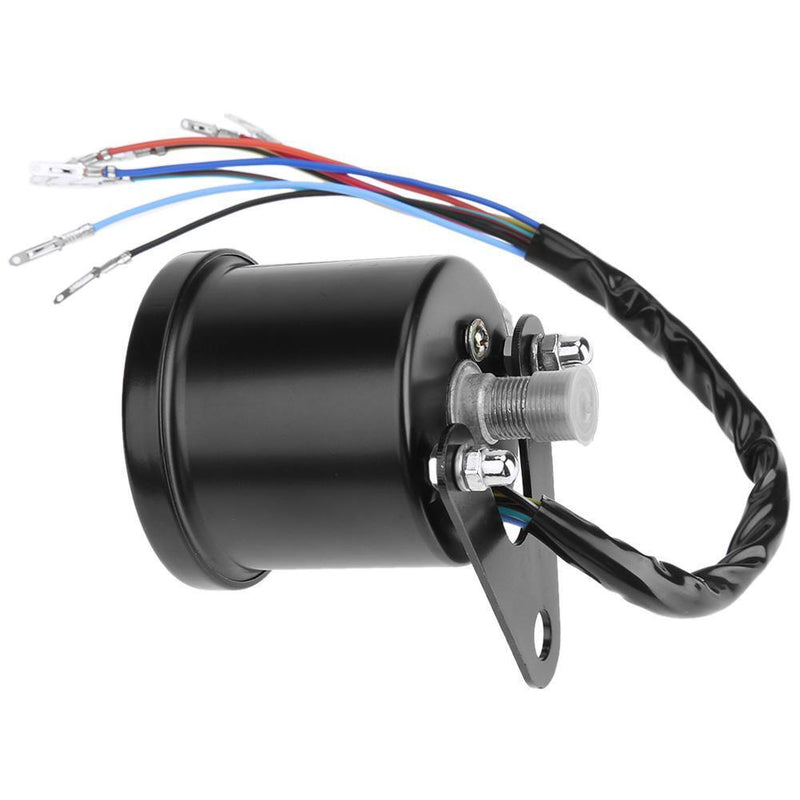 Universal LED Backlight Motorcycle Odometer KM/H Speedometer Gauge(Black) Newly