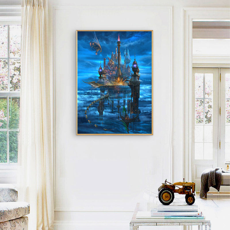 Sky Castle Oil Paint By Numbers Kits DIY Handpainted on Canvas Wall Art