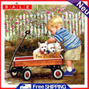 Oil Paint By Numbers Boy Car Frameless Picture Craft Kit for Home Living Room