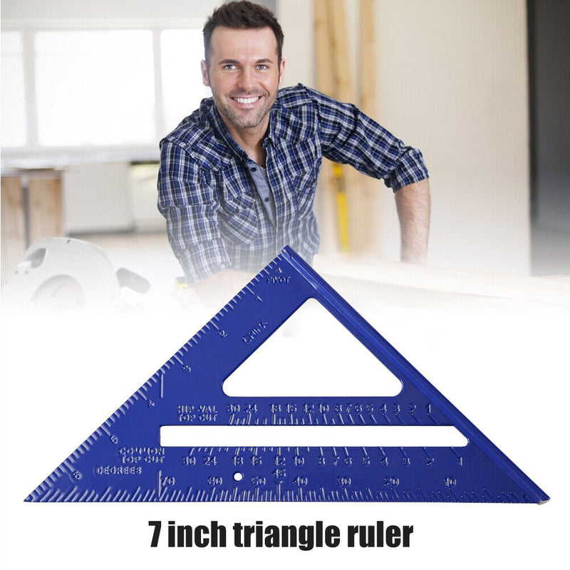 7 inch Triangle Ruler Angle Protractor for Building Framing Tools (Blue) Newly