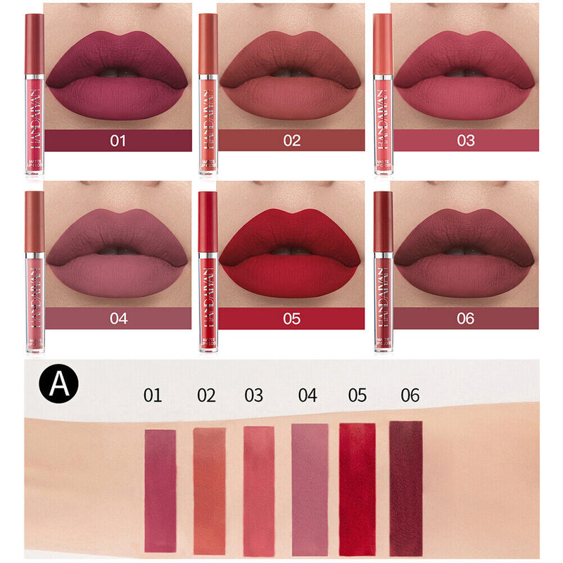 Professional 6pcs/set Mat Liquid Lipstick Lip Gloss Long Lasting Lip Cosmetics