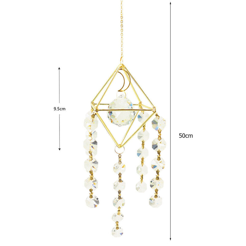 Crystal Windchimes Ornament Lighting Ball Home Hanging Pendant Decor (A) Newly