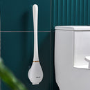 Wall Mounted Toilet Brush with Holder Long Handle Bathroom Cleaner (White) Newly