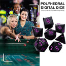 7pcs/Set Multi-Sided Digital Dices D4 D6 D8 D10 D12 D20 for TRPG (Purple)