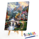 Forest Villa Frameless DIY Oil Paint by Numbers Kit Hand Painted Art (S992)