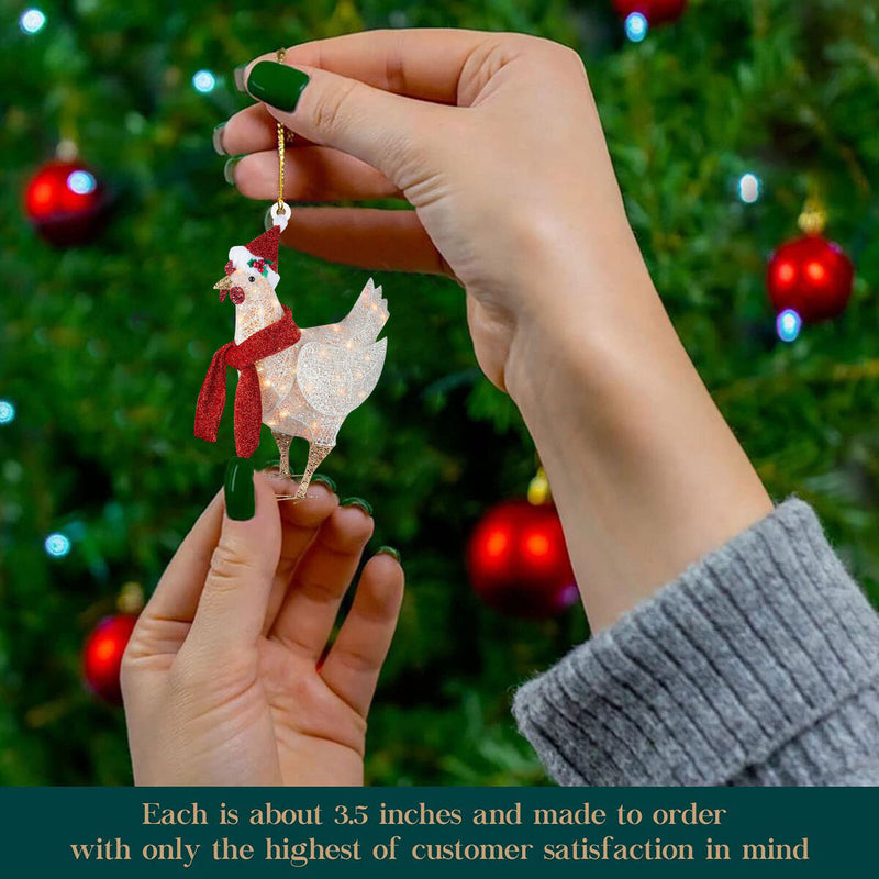 Chicken with Scarf - Chicken Family Signs for Yard Home Art Christmas Decoration
