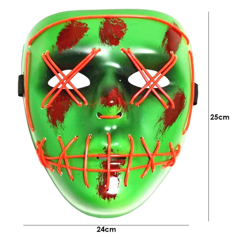 EL Luminous Glowing Masks Halloween Masquerade Makeup Party Decor (Red)
