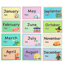 12 Months Of The Year Flash Cards Kids Toddlers Preschool Learning Resource Z7F6