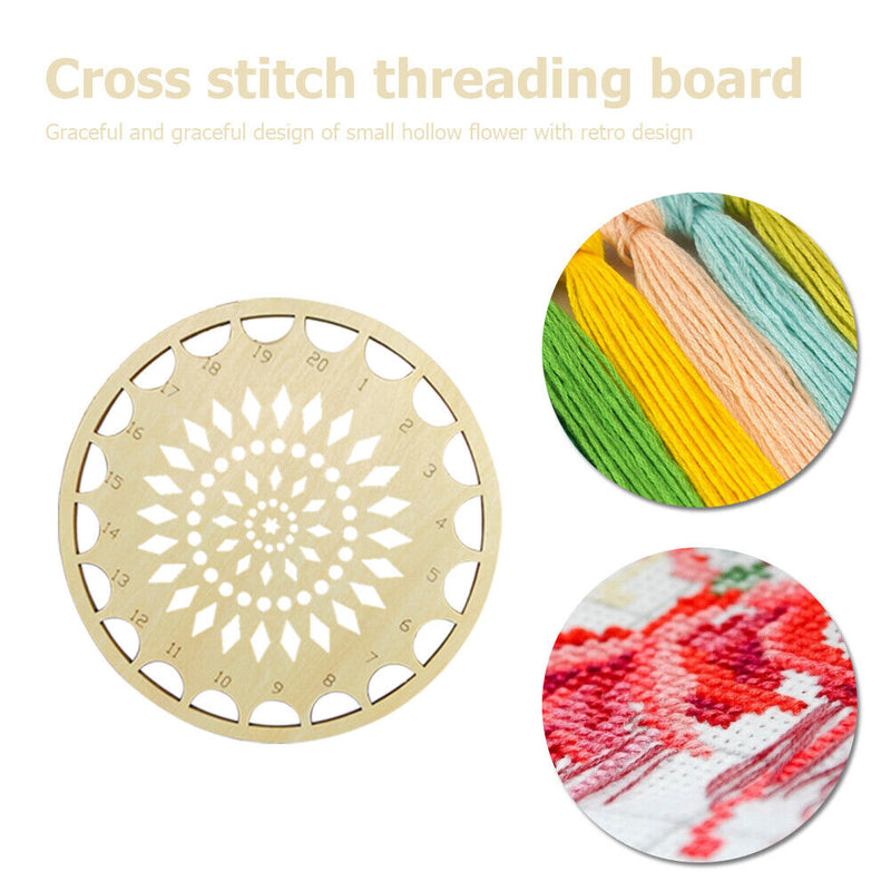 Hollow Wooden DIY Embroidered Thread Board Home Cross Stitch Needle Hoop Boar