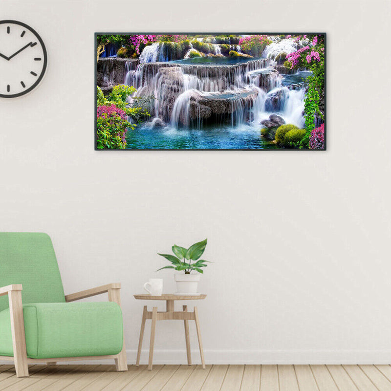 Mountain Waterfall Oil Paint By Numbers Kits Canvas Picture Wall Art DIY Craf