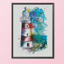 Partial Cross Stitch 11CT Lighthouse Stamped Embroidery DIY Cotton Needlework