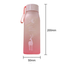 500ml Sports Water Bottle Gradient Frosted Portable Drinking Cup (Pink) Newly