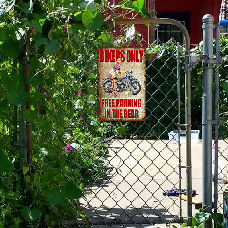 20x30cm Retro Beauty Motorcycle Tin Painting Rectangular Metal Signs (D)