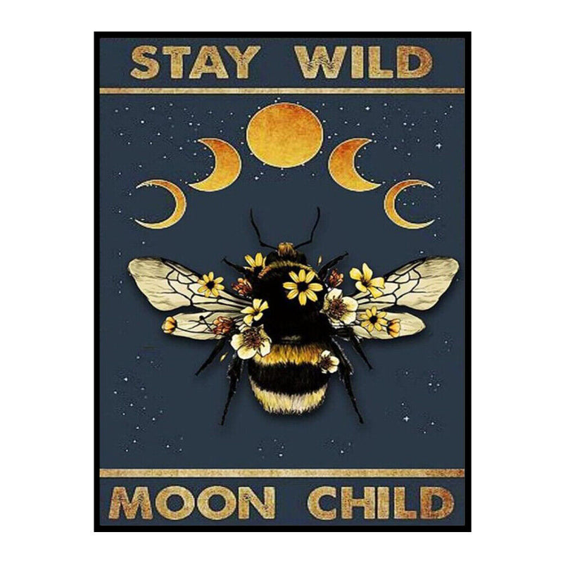 11CT Full Cross Stitch Moon Bee Counted DIY Kits Handmade Cotton Embroidery