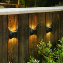 4pcs Solar Wall Lamp Outdoor Waterproof Balcony Fence Lights (Warm 8LED) Newly