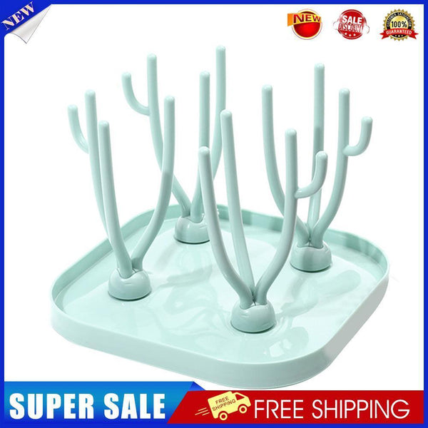 Baby Feeding Bottle Drying Racks Bottle Cleaning Drainer Holder (Green)