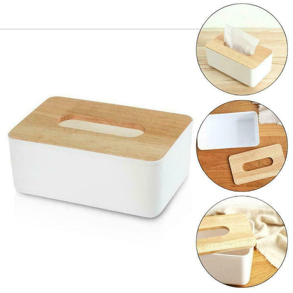 Tissue Box Dispenser Paper Storage Holder Napkin Case Organizer Cover D4W3