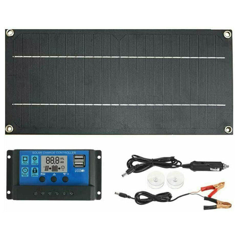 30W Solar Panel Kit 18V Battery 100A Charger Controller for Car RV Outdoor Newly