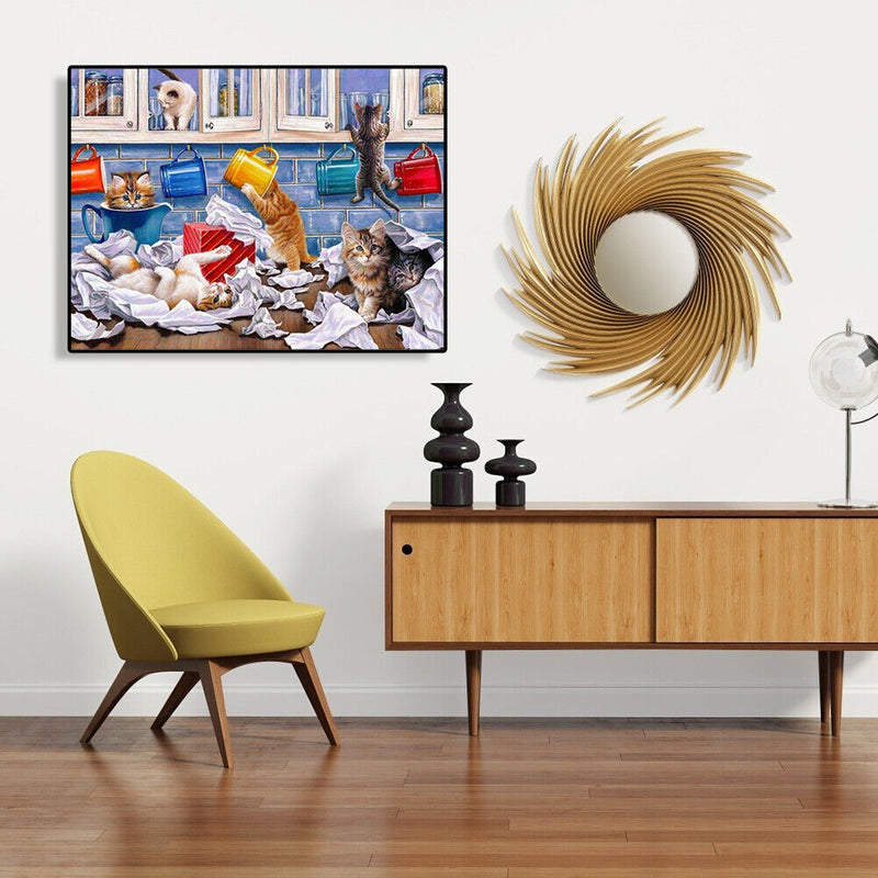 Painting By Numbers DIY Kit Naughty Cat Canvas Oil Art Picture Home Wall Decor