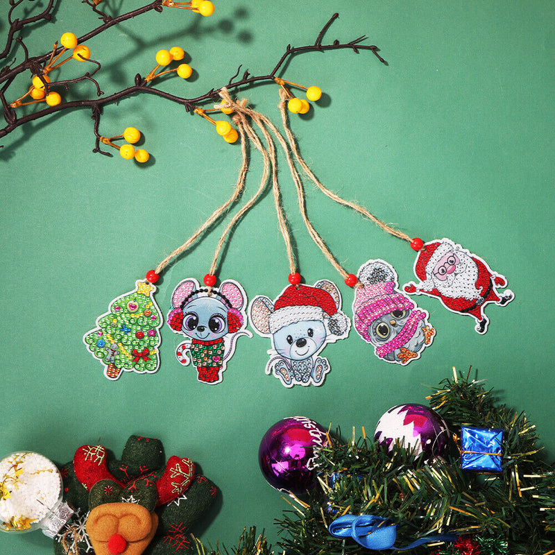 Double-side 5D Diamond Painting DIY Hanging Christmas Trees Pendant (GP012)