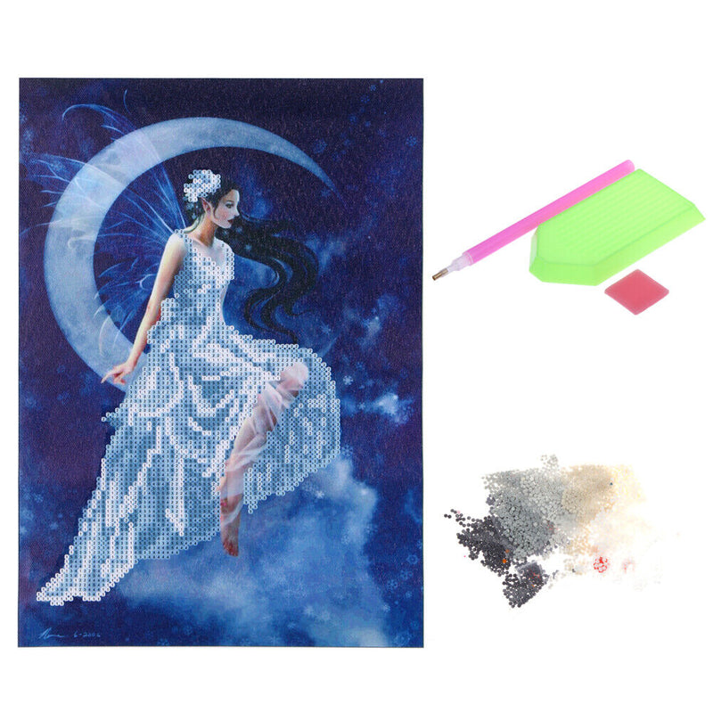 5D DIY Round Drill Diamond Painting Moon Goddess Cross Stitch Embroidery(C