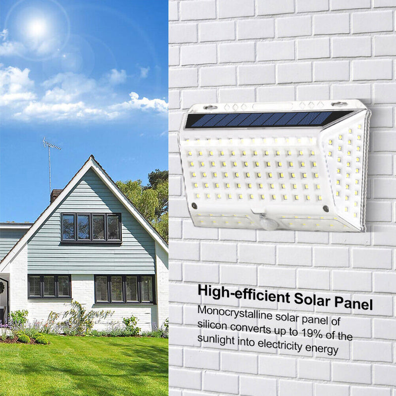 142LED Solar Wall Light Outdoor Waterproof Motion Sensor Lamp Garden Decoration