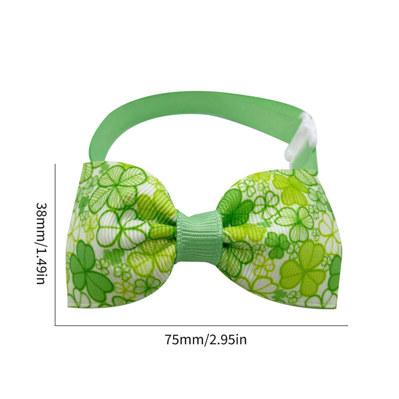 Dog Bow Tie - Adorable Dog Cat Irish Lucky Shamrock Collars for St. Patricks