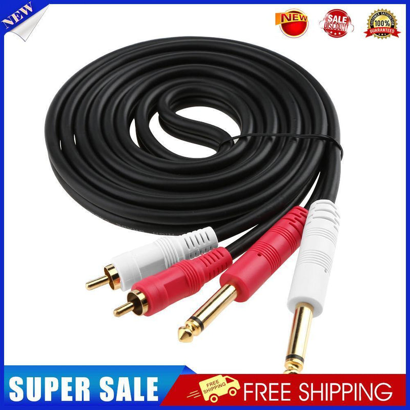Dual RCA to Dual Mono 6.35mm Male Audio Cable 2RCA to 2 6.5 DVD Mixer (2m)