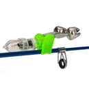 2x LED Night Fishing Rod Tip Light Sensor Bite Alarm Bell Clip Lamp Fishing Gear