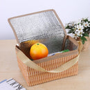 Prettygood7 Rattan Lunch Bag, Portable, Insulated, Cooler