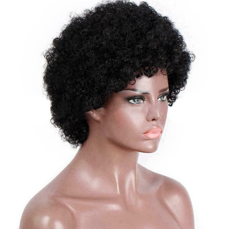 Short Afro Kinky Curly Human Hair Wigs Remy Brazilian Wigs Cheap Women F S7I4