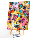 Painting By Numbers Kit DIY Love Heart Hand Painted Canvas Oil Wall Art Pic