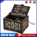You Are My Sunshine Wooden Carved Hand Cranked Music Box Ornaments (Black)