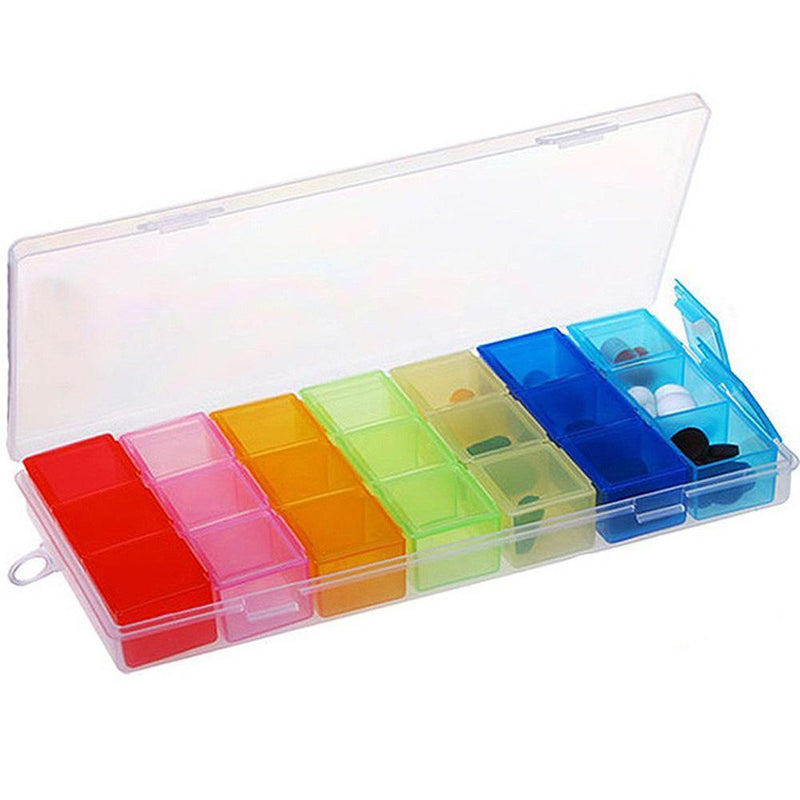 7 Day 21 Slot Pill Box Cse Holder Medicine Organizer Tablet Storage Dispenser