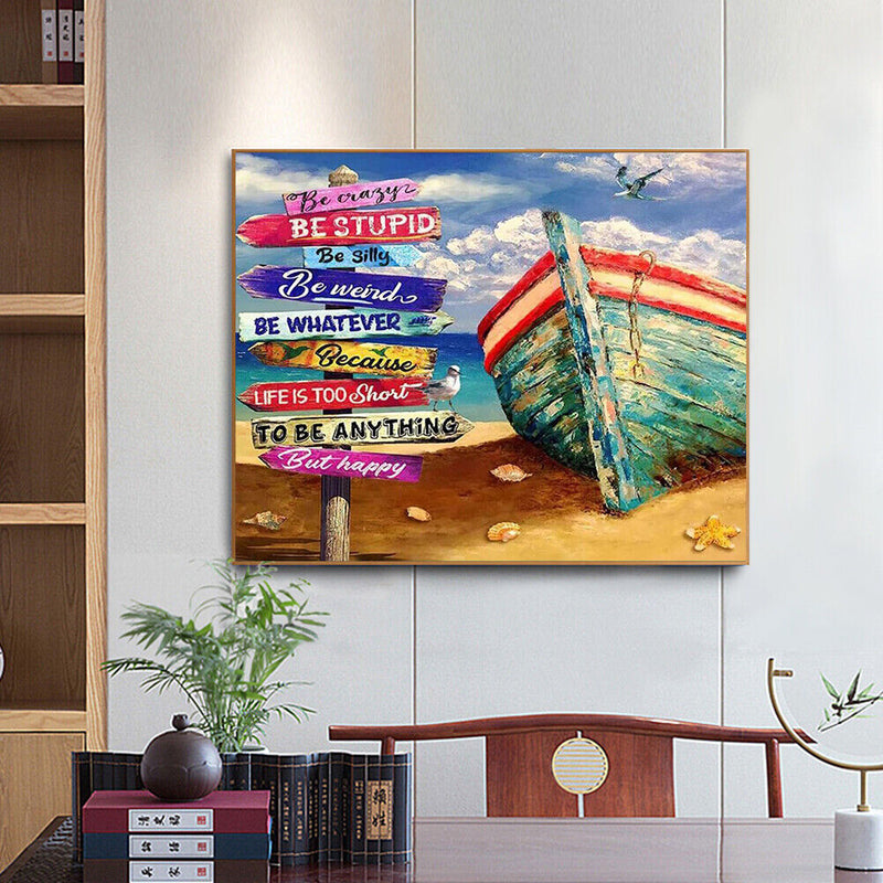 Ship by the Sea Oil Paint By Numbers Kit DIY Acrylic Painting on Canvas Art