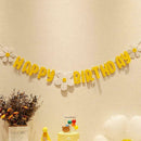 Daisy Flower Happy Birthday Banner Cloth/Paper Made DIY Decor Home Flower K3X7