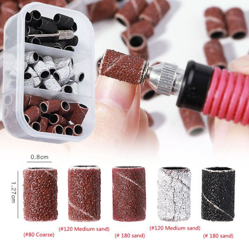 DIY #80 #120 #180 Size Nails Sanding Cap Manicure Nail Drill Bits Accessories