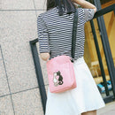 4pcs Canvas Backpack, Casual School Bags Cute Printed Cat for Boys and Girls