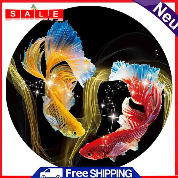 11CT Partial Cross Stitch Koi Stamped DIY Cotton Thread Printed Wall Needlework