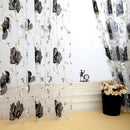 Big Flower Tulle Blackout Curtains Window Drape for Bedroom Decor(Grey)