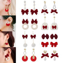 A Pair Girl  ? Wedding Wine Red Party Eardrop Earrings Ear Decor Fashion Jewelry