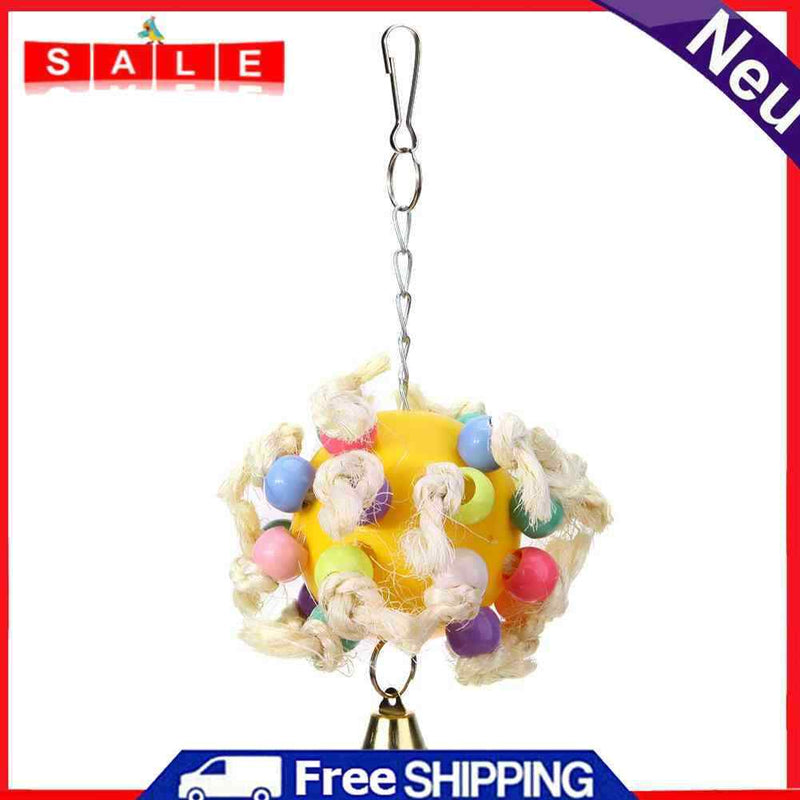 Hölzerne Papagei Vögel Spielzeug Spielzeug mit Glocken bunte Vogel Zubehör Papag