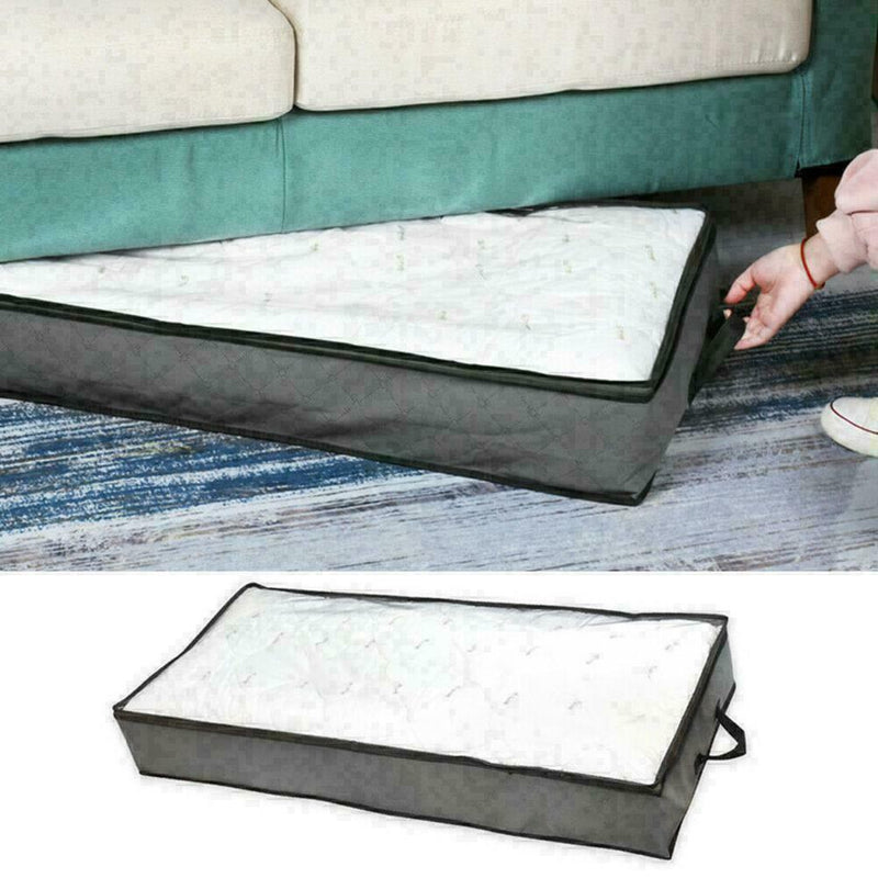 1x Under Bed Storage Zip Box Duvet Pillow Clothes Storage Tidy Bag L9V3 V6M1